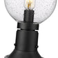 Z-Lite Laurent 8" W x 14" H 1-Light Black Outdoor Pier Mounted Fixture and Round Pier Mount Hardware With Clear Seedy Glass Shade