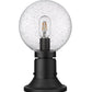 Z-Lite Laurent 8" W x 14" H 1-Light Black Outdoor Pier Mounted Fixture and Round Pier Mount Hardware With Clear Seedy Glass Shade
