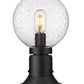Z-Lite Laurent 8" W x 14" H 1-Light Black Outdoor Pier Mounted Fixture and Round Pier Mount Hardware With Clear Seedy Glass Shade