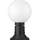 Z-Lite Laurent 8" W x 14" H 1-Light Black Outdoor Pier Mounted Fixture and Round Pier Mount Hardware With Opal Glass Shade