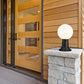 Z-Lite Laurent 8" W x 14" H 1-Light Black Outdoor Pier Mounted Fixture and Round Pier Mount Hardware With Opal Glass Shade