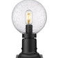 Z-Lite Laurent 8" W x 14" H 1-Light Black Outdoor Pier Mounted Fixture and Square Pier Mount Hardware With Clear Seedy Glass Shade