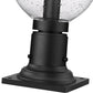 Z-Lite Laurent 8" W x 14" H 1-Light Black Outdoor Pier Mounted Fixture and Square Pier Mount Hardware With Clear Seedy Glass Shade