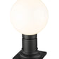 Z-Lite Laurent 8" W x 14" H 1-Light Black Outdoor Pier Mounted Fixture and Square Pier Mount Hardware With Opal Glass Shade
