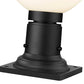 Z-Lite Laurent 8" W x 14" H 1-Light Black Outdoor Pier Mounted Fixture and Square Pier Mount Hardware With Opal Glass Shade