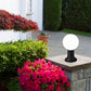 Z-Lite Laurent 8" W x 14" H 1-Light Black Outdoor Pier Mounted Fixture and Square Pier Mount Hardware With Opal Glass Shade