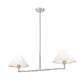 Z-Lite Leila 12" 2-Light Brushed Nickel Steel and White Linen Fabric Shade Chandelier