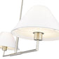 Z-Lite Leila 12" 2-Light Brushed Nickel Steel and White Linen Fabric Shade Chandelier