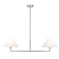 Z-Lite Leila 12" 2-Light Brushed Nickel Steel and White Linen Fabric Shade Chandelier
