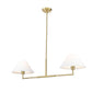 Z-Lite Leila 12" 2-Light Luxe Gold Steel and White Linen Fabric Shade Chandelier