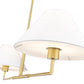 Z-Lite Leila 12" 2-Light Luxe Gold Steel and White Linen Fabric Shade Chandelier