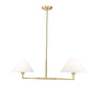 Z-Lite Leila 12" 2-Light Luxe Gold Steel and White Linen Fabric Shade Chandelier