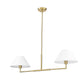 Z-Lite Leila 12" 2-Light Luxe Gold Steel and White Linen Fabric Shade Chandelier