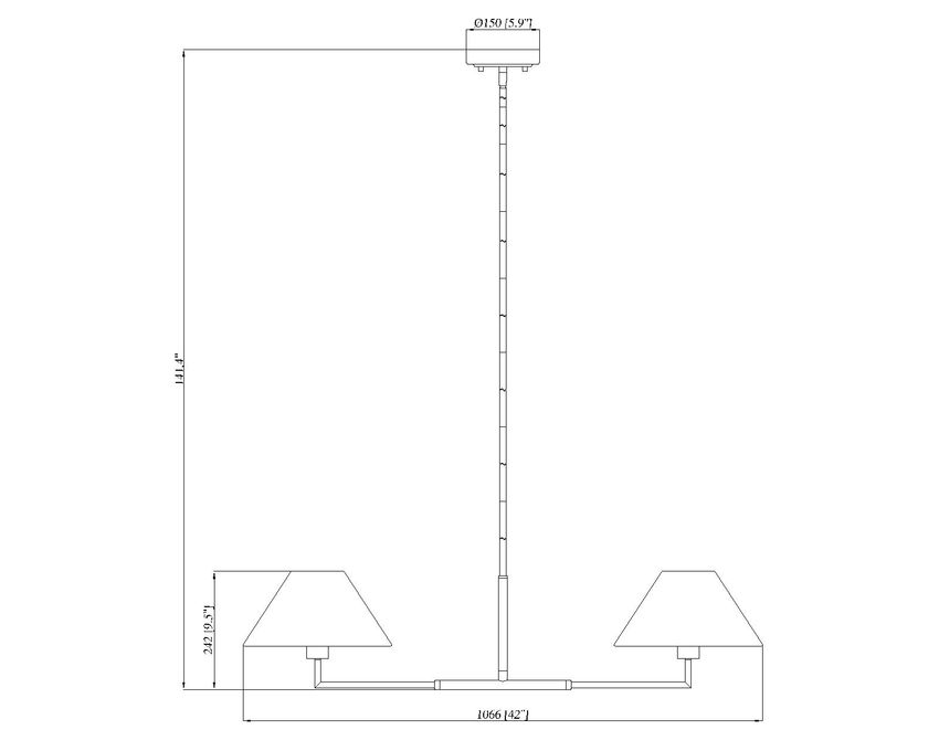 Z-Lite Leila 12" 2-Light Luxe Gold Steel and White Linen Fabric Shade Chandelier