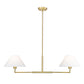 Z-Lite Leila 12" 2-Light Luxe Gold Steel and White Linen Fabric Shade Chandelier