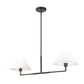 Z-Lite Leila 12" 2-Light Matte Black Steel and White Linen Fabric Shade Chandelier