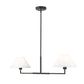 Z-Lite Leila 12" 2-Light Matte Black Steel and White Linen Fabric Shade Chandelier