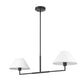Z-Lite Leila 12" 2-Light Matte Black Steel and White Linen Fabric Shade Chandelier