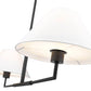Z-Lite Leila 12" 2-Light Matte Black Steel and White Linen Fabric Shade Chandelier