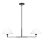Z-Lite Leila 12" 2-Light Matte Black Steel and White Linen Fabric Shade Chandelier