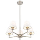 Z-Lite Leila 26" 5-Light Brushed Nickel Steel and White Linen Fabric Shade Chandelier