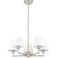Z-Lite Leila 26" 5-Light Brushed Nickel Steel and White Linen Fabric Shade Chandelier