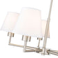 Z-Lite Leila 26" 5-Light Brushed Nickel Steel and White Linen Fabric Shade Chandelier