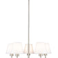 Z-Lite Leila 26" 5-Light Brushed Nickel Steel and White Linen Fabric Shade Chandelier