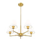 Z-Lite Leila 26" 5-Light Luxe Gold Steel and White Linen Fabric Shade Chandelier