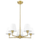 Z-Lite Leila 26" 5-Light Luxe Gold Steel and White Linen Fabric Shade Chandelier
