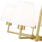 Z-Lite Leila 26" 5-Light Luxe Gold Steel and White Linen Fabric Shade Chandelier