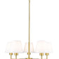 Z-Lite Leila 26" 5-Light Luxe Gold Steel and White Linen Fabric Shade Chandelier
