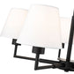 Z-Lite Leila 26" 5-Light Matte Black Steel and White Linen Fabric Shade Chandelier