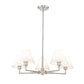 Z-Lite Leila 34" 5-Light Brushed Nickel Steel and White Linen Fabric Shade Chandelier