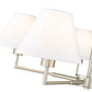 Z-Lite Leila 34" 5-Light Brushed Nickel Steel and White Linen Fabric Shade Chandelier