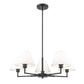 Z-Lite Leila 34" 5-Light Matte Black Steel and White Linen Fabric Shade Chandelier