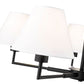 Z-Lite Leila 34" 5-Light Matte Black Steel and White Linen Fabric Shade Chandelier
