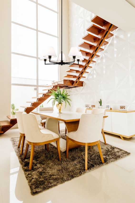 Z-Lite Leila 34" 5-Light Matte Black Steel and White Linen Fabric Shade Chandelier