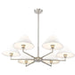 Z-Lite Leila 44" 6-Light Brushed Nickel Steel and White Linen Fabric Shade Chandelier