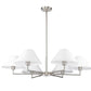 Z-Lite Leila 44" 6-Light Brushed Nickel Steel and White Linen Fabric Shade Chandelier