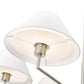 Z-Lite Leila 44" 6-Light Brushed Nickel Steel and White Linen Fabric Shade Chandelier