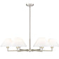 Z-Lite Leila 44" 6-Light Brushed Nickel Steel and White Linen Fabric Shade Chandelier