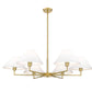 Z-Lite Leila 44" 6-Light Luxe Gold Steel and White Linen Fabric Shade Chandelier
