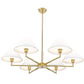 Z-Lite Leila 44" 6-Light Luxe Gold Steel and White Linen Fabric Shade Chandelier