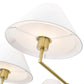 Z-Lite Leila 44" 6-Light Luxe Gold Steel and White Linen Fabric Shade Chandelier