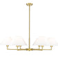 Z-Lite Leila 44" 6-Light Luxe Gold Steel and White Linen Fabric Shade Chandelier