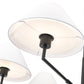 Z-Lite Leila 44" 6-Light Matte Black Steel and White Linen Fabric Shade Chandelier