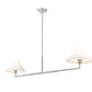 Z-Lite Leila 62" 2-Light Brushed Nickel Steel and White Linen Fabric Shade Chandelier