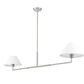 Z-Lite Leila 62" 2-Light Brushed Nickel Steel and White Linen Fabric Shade Chandelier