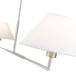 Z-Lite Leila 62" 2-Light Brushed Nickel Steel and White Linen Fabric Shade Chandelier